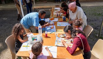 Atelier peinture à l'Estivale le 1er août