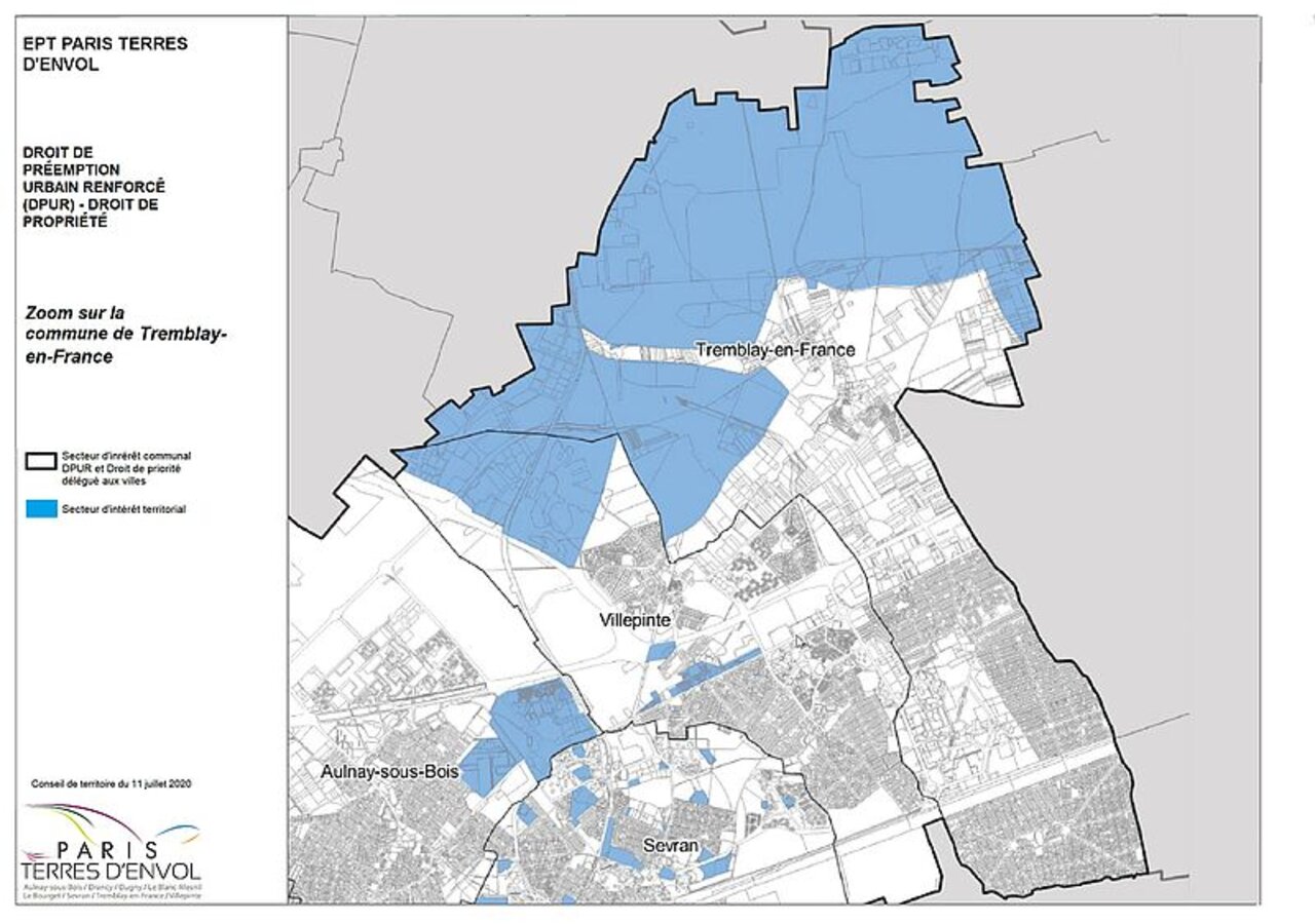 Carte du droit de préemption Urbain renforcé