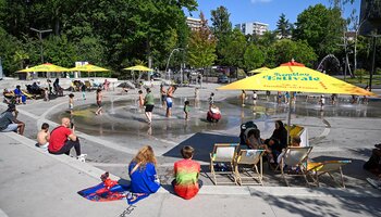 Les jeux d'eau à l'Estivale le 12 juillet