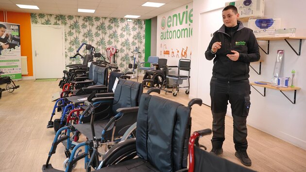 La pièce d'exposition des matériels recyclés d'Envie Autonomie